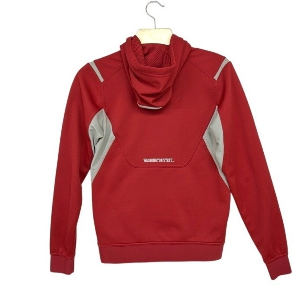 Nike Washington State Cougars Men's S Therma-FIT Full Zip Hoodie Red Gray - Picture 3 of 7